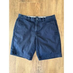 J Crew Mens Navy Chino Shorts Size 32 Waist 9 Inseam Flat Front Casual